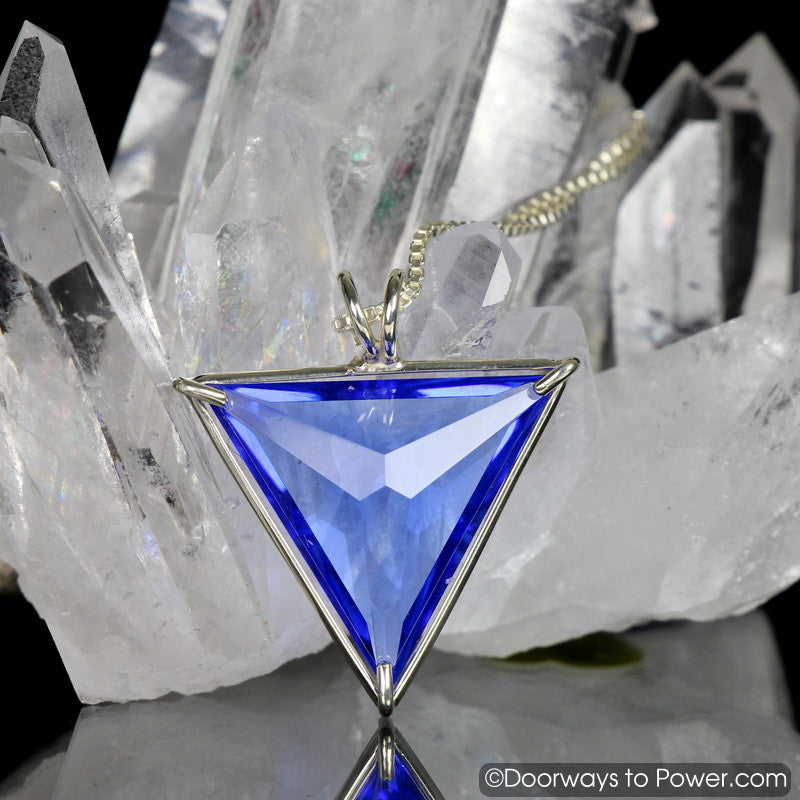 Siberian Blue Quartz Angelic Star Crystal Pendant