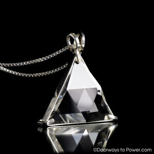 Clear Quartz Star of David Vogel Crystal Pendant .925 SS  'Protective Shield'
