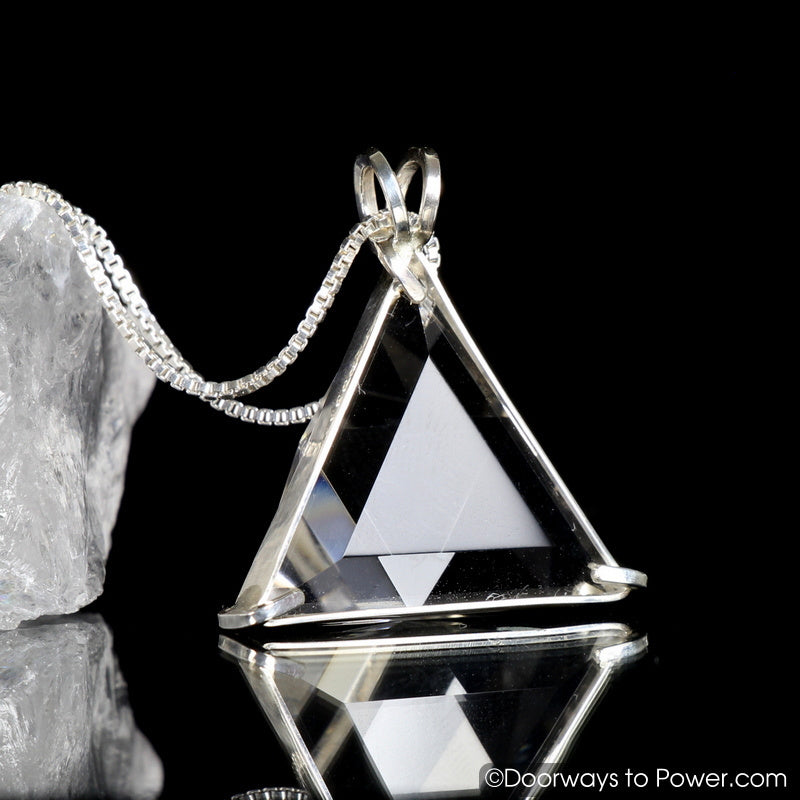 Clear Quartz Star of David Vogel Crystal Triangle Pendant