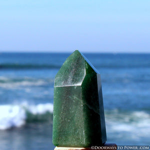 Green Aventurine John of God Blessed Crystal Point "Wealth & Prosperity"