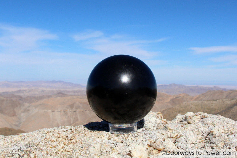 Mystical Shungite Crystal Sphere 3.95" Extraordinarily Positive Stone