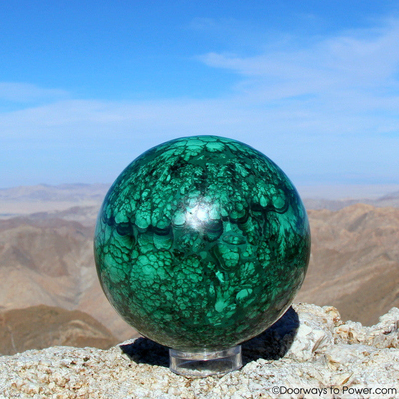Malachite Crystal Sphere 4.8" A +++ Collectors Quality