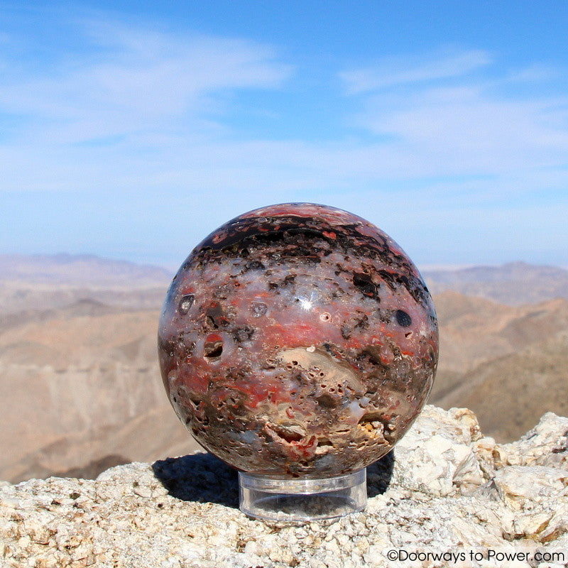 Cinnazez Azeztulite Gemstone Sphere 3.5" XL Azozeo Activated