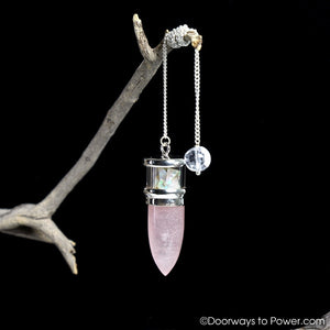Rose Quartz & Opal pendulum .925 SS A ++ Top Quality