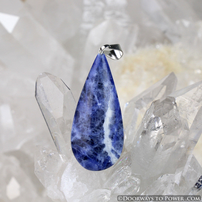 Sodalite Crystal Drop Pendant Blessed & Energized