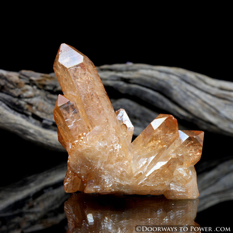 Tangerine Aura Starbrary Crystal Record Keeper Cluster