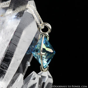 Aqua Aura Quartz Radiant Heart Pendant