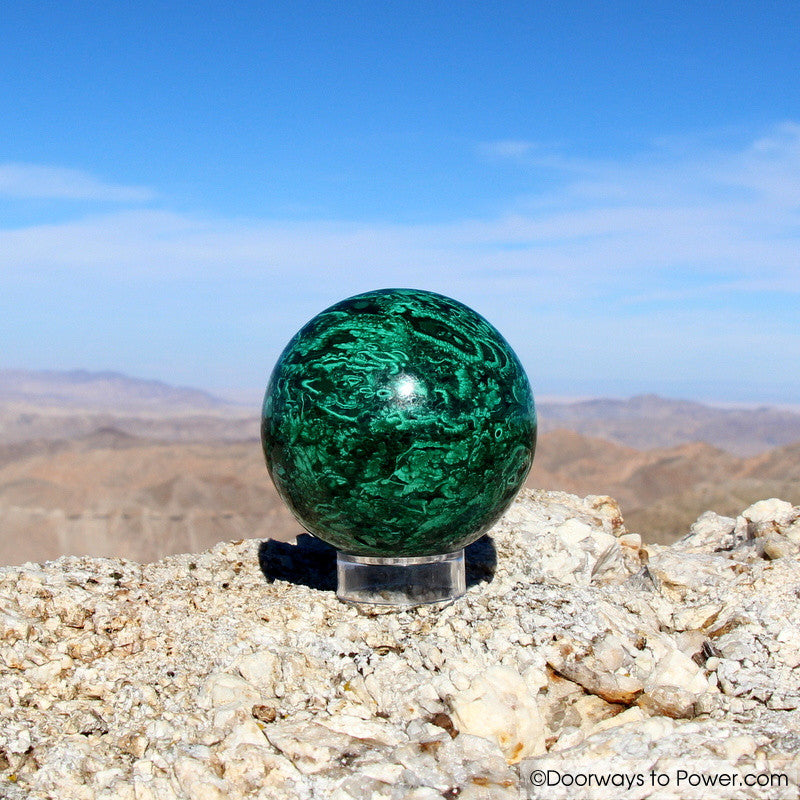 Malachite Crystal Sphere 2.68" A +++ Collectors Quality