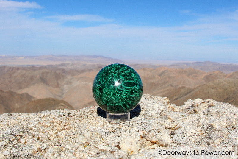 Malachite Crystal Sphere 2.68" A +++ Collectors Quality