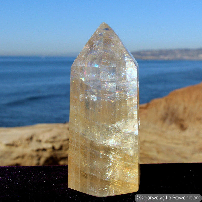 Golden Optical Calcite Crystal Point 5.8"