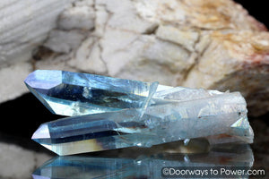 Aqua Aura Arkansas Quartz Pleiadian Starbrary Dow Twin Crystal Points