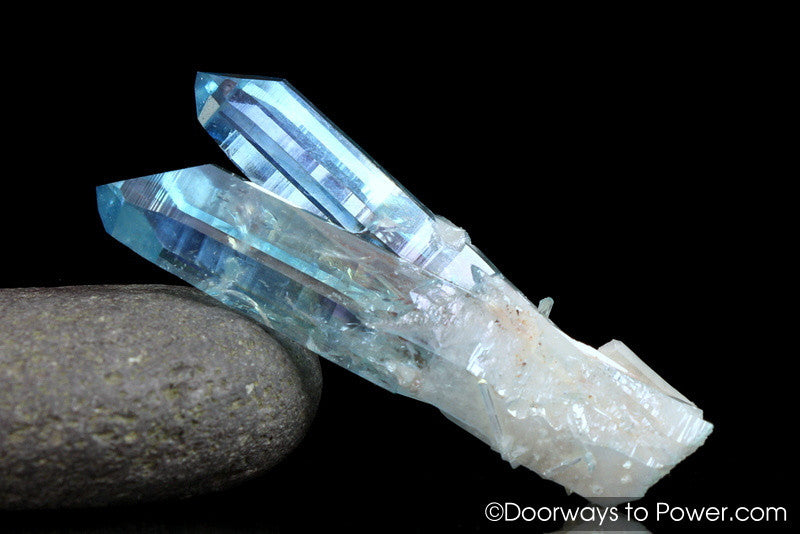 Aqua Aura Arkansas Quartz Pleiadian Starbrary Dow Twin Crystal Points