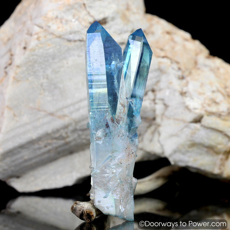 Aqua Aura Arkansas Quartz Pleiadian Starbrary Dow Twin Crystal Points