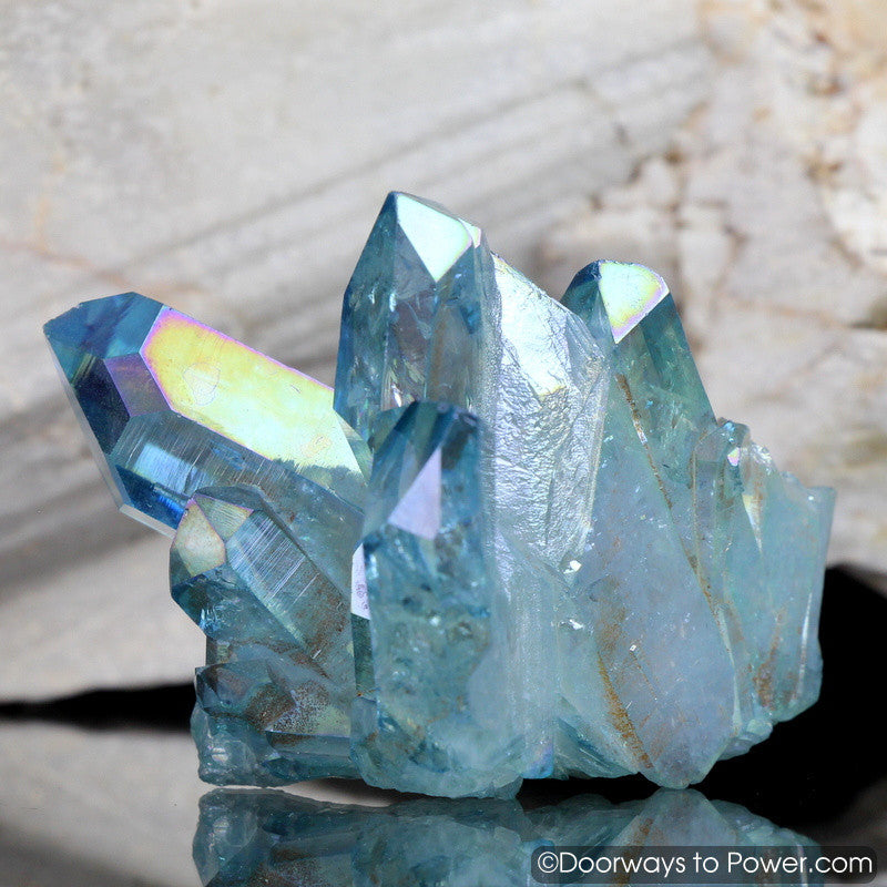 Aqua Aura Arkansas Quartz Pleiadian Starbrary Crystal Cluster