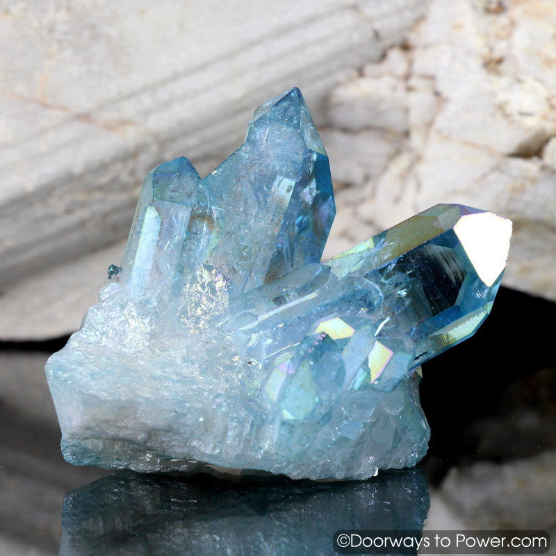 Aqua Aura Arkansas Quartz Pleiadian Starbrary Crystal Cluster