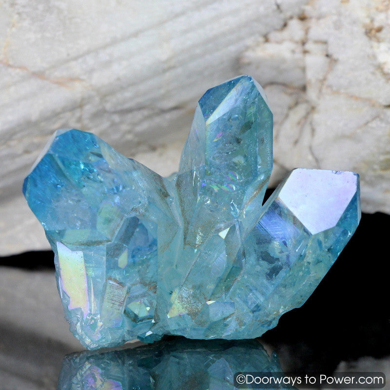 Aqua Aura Arkansas Quartz Pleiadian Starbrary Crystal Cluster
