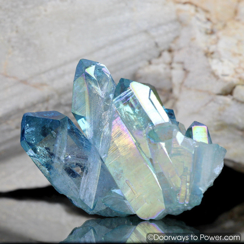 Aqua Aura Arkansas Quartz Pleiadian Starbrary Crystal Cluster