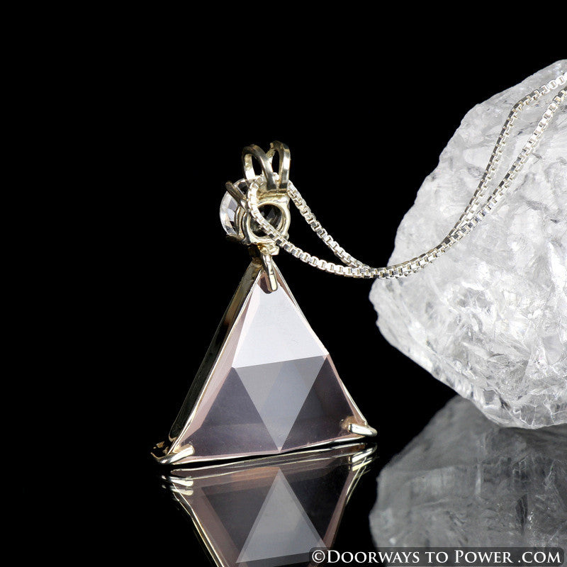 Rose Quartz & Danburite Star of David Vogel Crystal Pendant