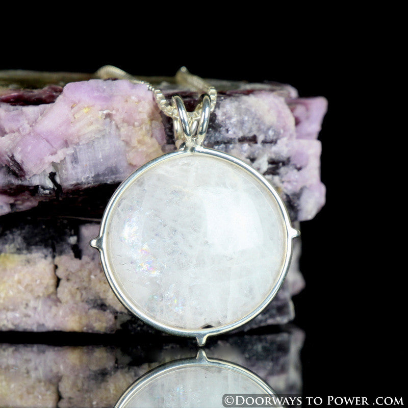 Reserved for Ahmed Rare Natrolite Crystal Circle Pendant - Synergy 12