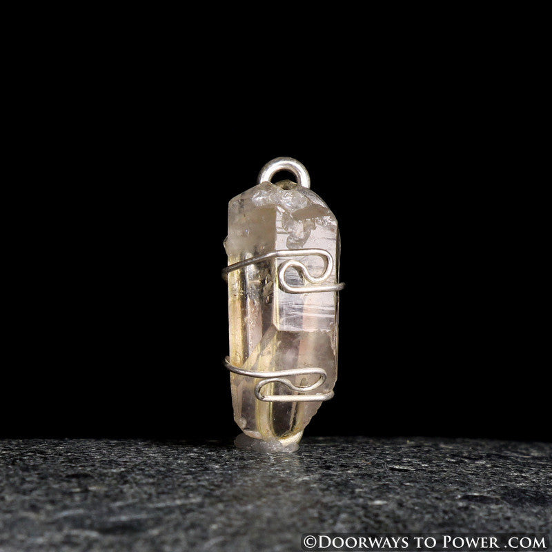 Rare Satyaloka Quartz Point Pleiadian Starbrary Crystal Pendant