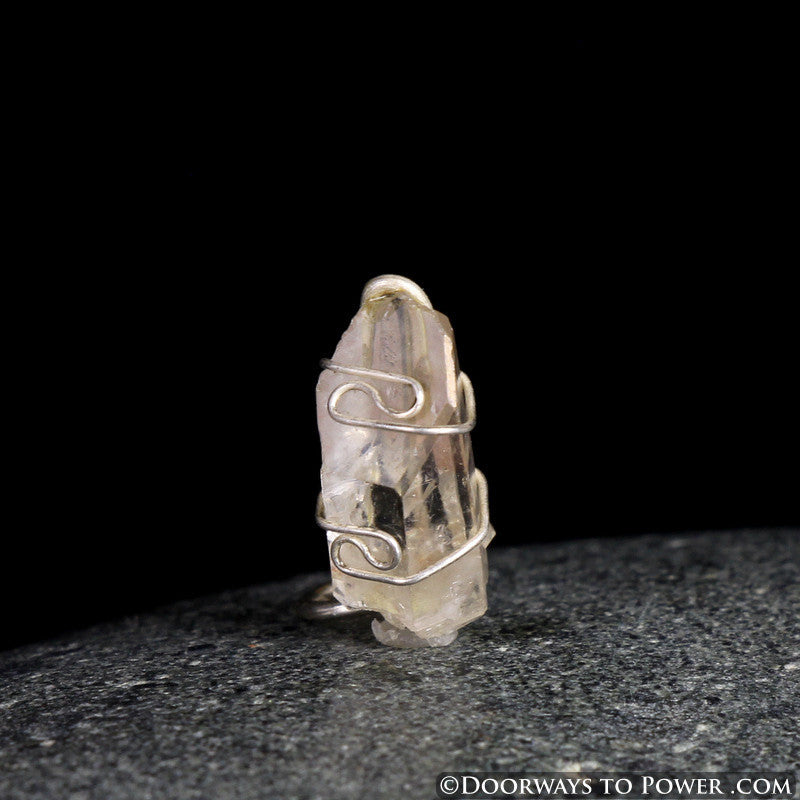 Rare Satyaloka Quartz Point Pleiadian Starbrary Crystal Pendant