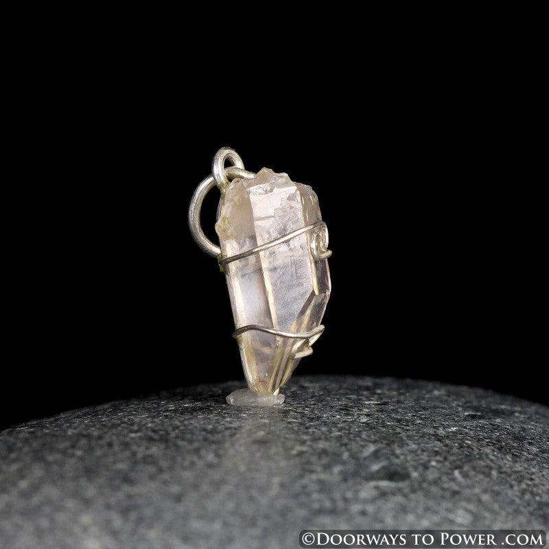 Rare Satyaloka Quartz Point Pleiadian Starbrary Crystal Pendant