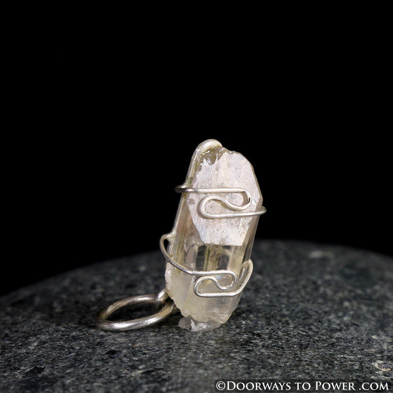 Rare Satyaloka Quartz Point Pleiadian Starbrary Crystal Pendant