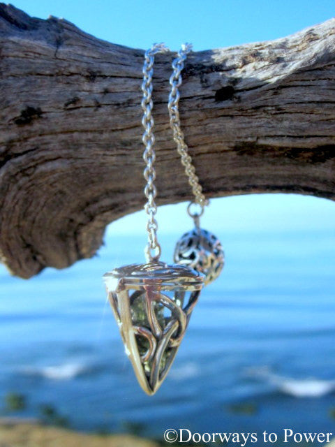 Moldavite Stone Crystal Pendulum