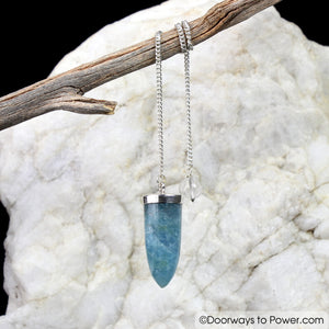 Aquamarine Crystal Pendulum .925 SS