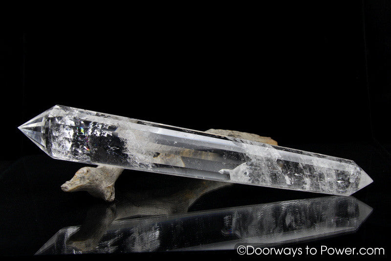 John of God 12 Sided Vogel Crystal Energy Wand 8" 'Elevated Soul'