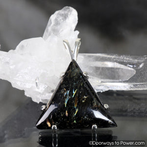 Nuummite Triangle Crystal Pendant Rare A +++ Top Quality