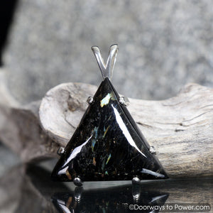 Nuummite Triangle Crystal Pendant Rare A +++ Top Quality