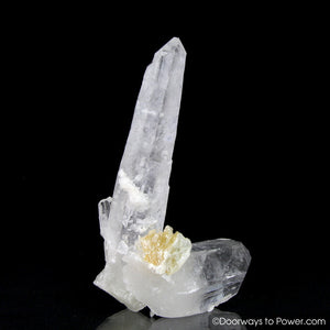 Diamantina Laser Quartz Twin Crystal Cluster 'Old Soul' w/ Record Keeper Master Starbrary