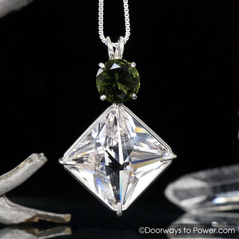 Danburite & Moldavite Magician Stone Pendant