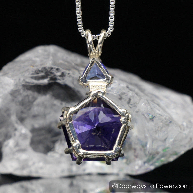 Amethyst Star of Venus Pendant with Tanzanite Rare