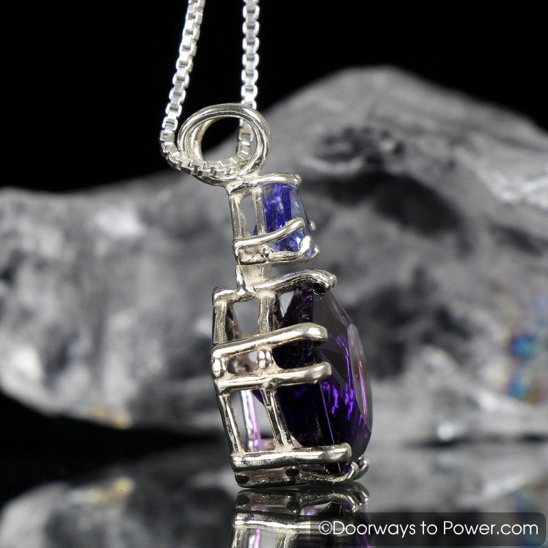 Amethyst Star of Venus Pendant with Tanzanite Rare