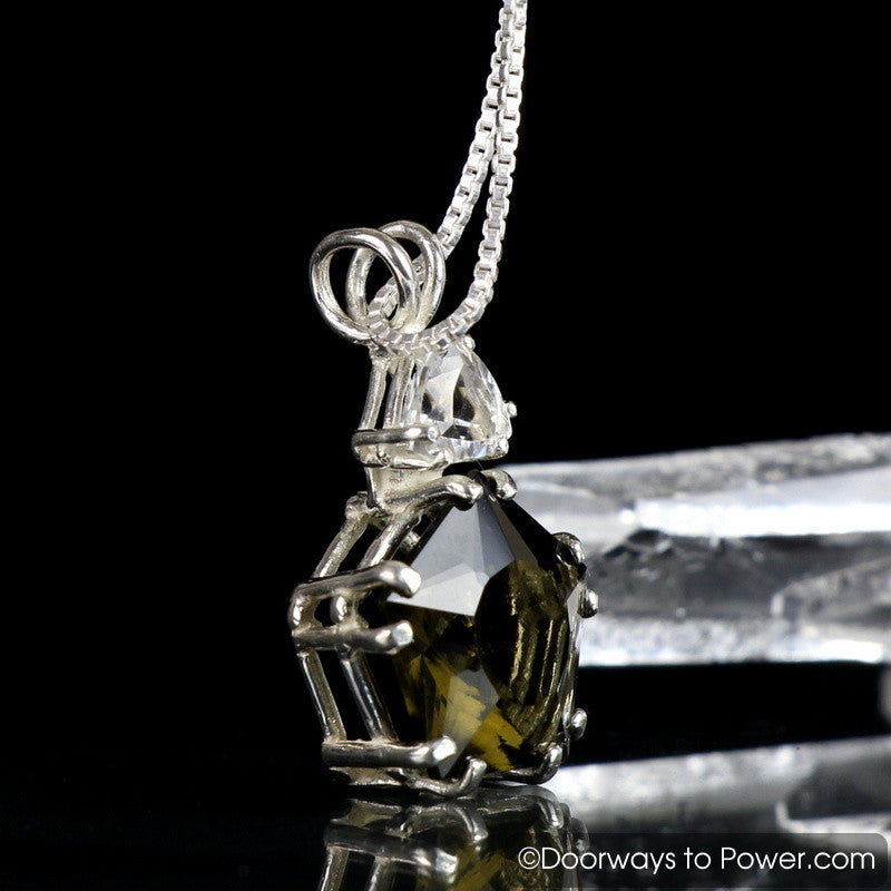 Moldavite Pendant Star of Venus Pendant Phenacite Pendant Synergy 12 Stone