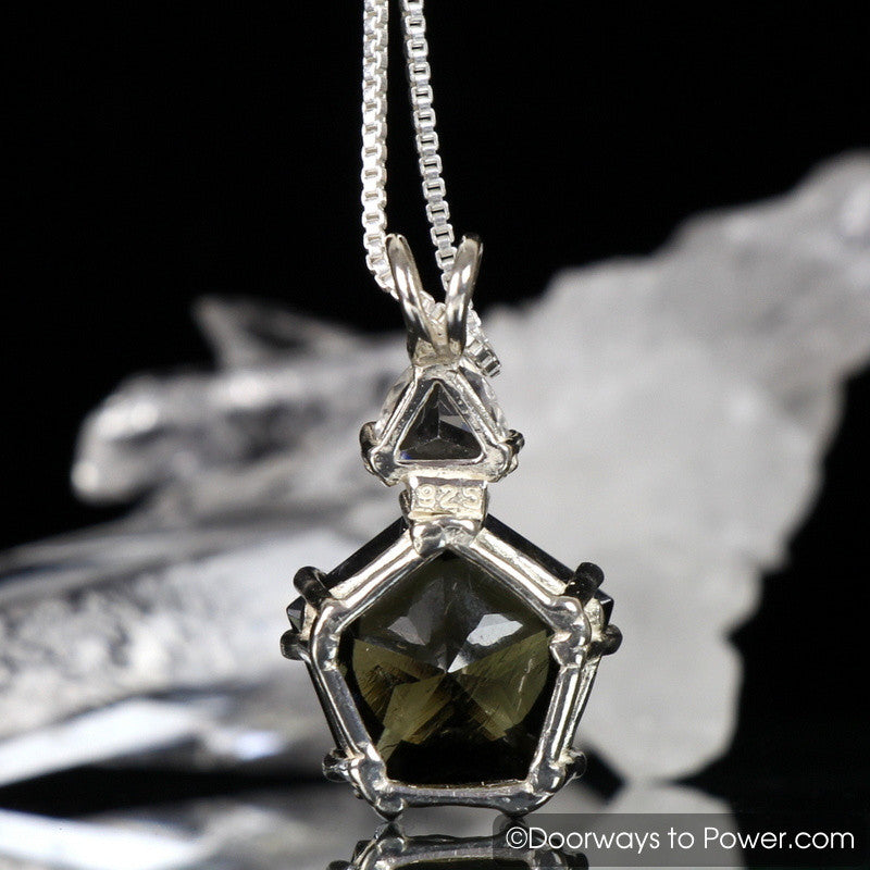 Moldavite Pendant Star of Venus Pendant Phenacite Pendant Synergy 12 Stone