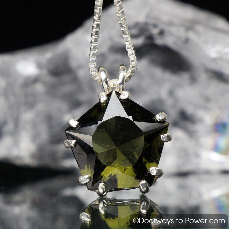 Moldavite Star of Venus Pendant Signature Collection