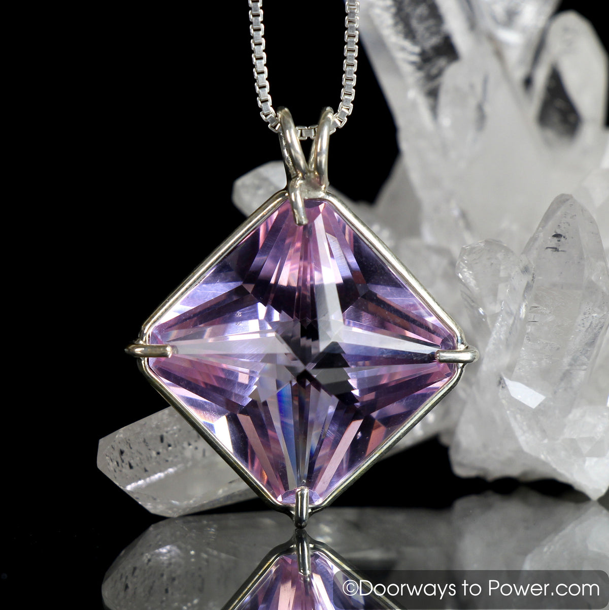 Ruby Lavender Quartz Pendant Lost Stone of Atlantis