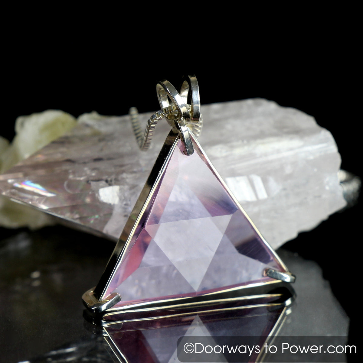 Rare Ruby Lavender Quartz Star of David Pendant