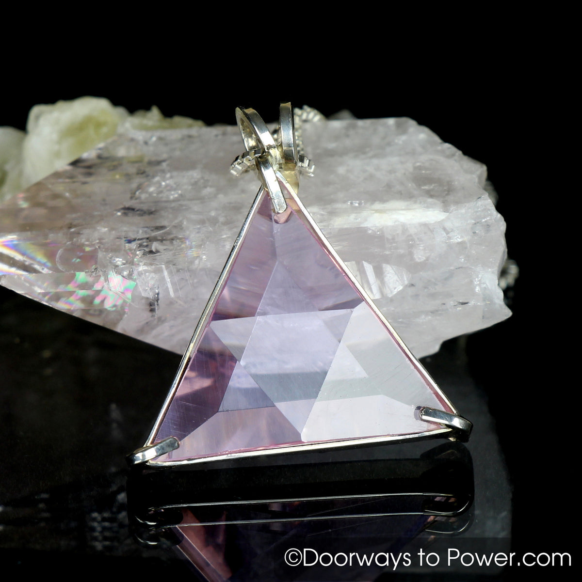 Rare Ruby Lavender Quartz Star of David Pendant