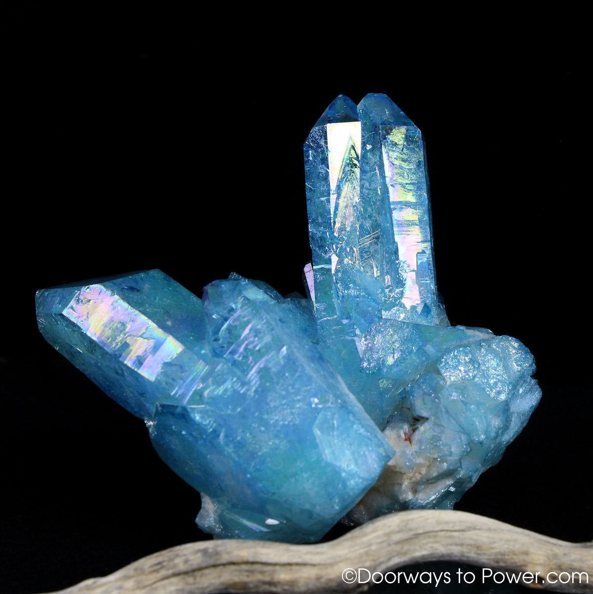 Aqua Aura Quartz Record Keeper Tantric Twin Crystal Cluster