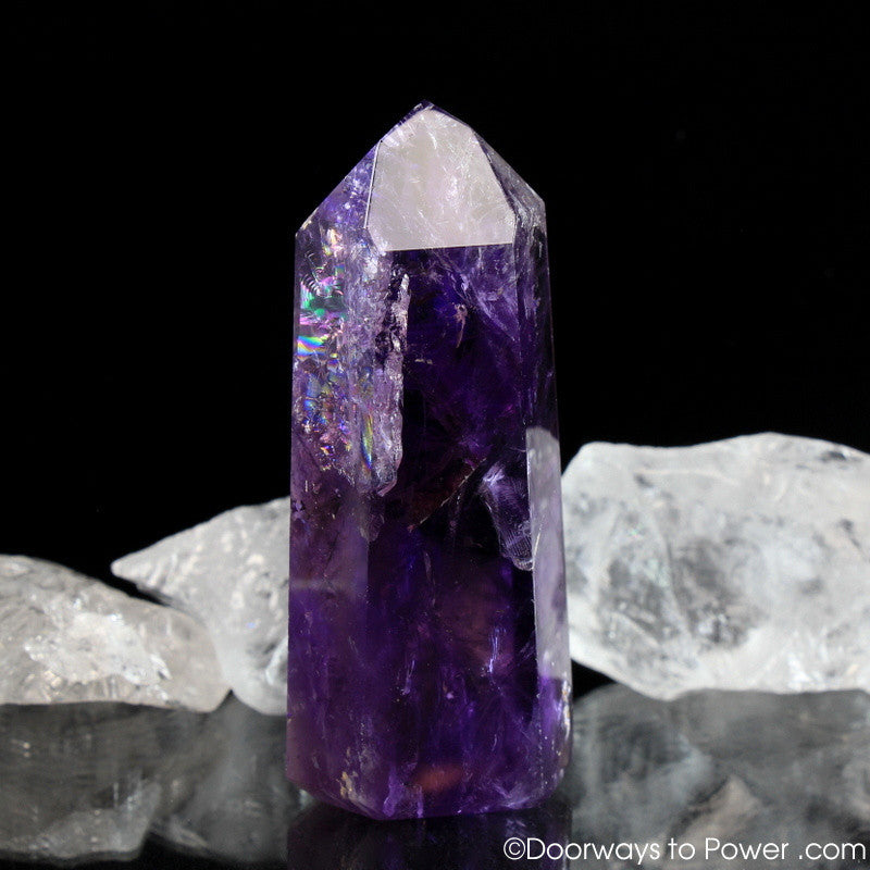 John of God Amethyst Casa Dow Crystal Point w/ Rainbows