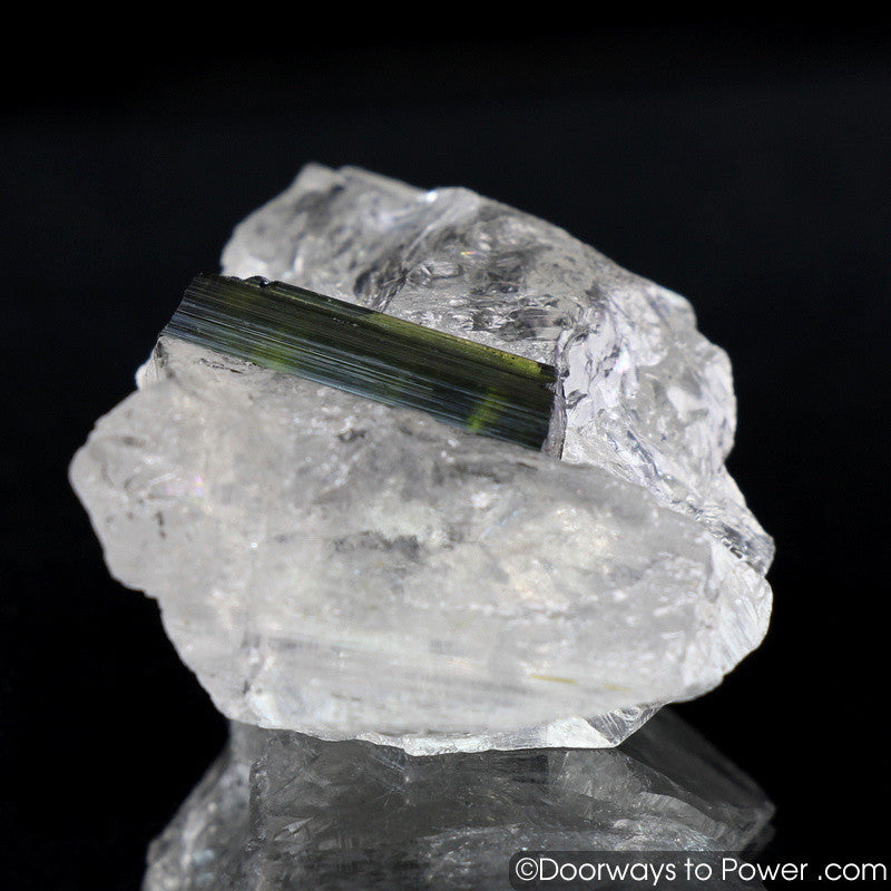 Green Tourmaline in Quartz Crystal 'Perfection' A +++