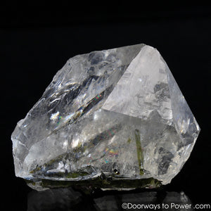 Incredible Green Tourmaline in Quartz Crystal w/ Record Keeper