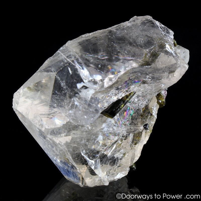 Incredible Green Tourmaline in Quartz Crystal w/ Record Keeper