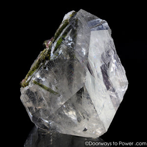 Incredible Green Tourmaline in Quartz Crystal w/ Record Keeper