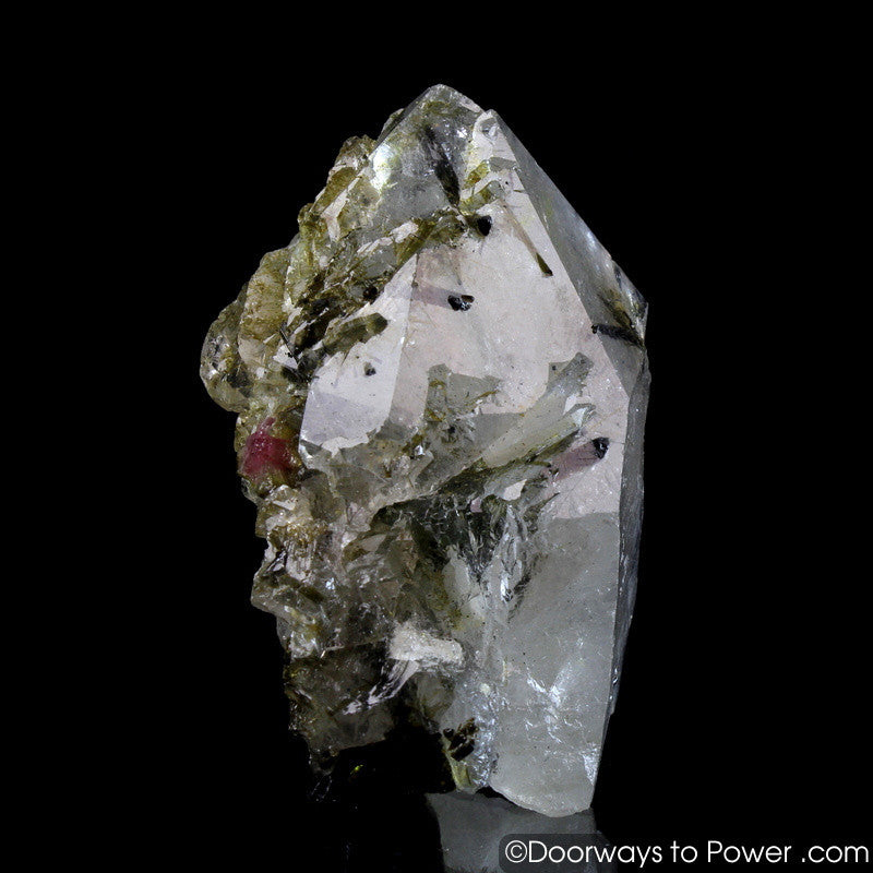 Pink & Green Tourmaline in Quartz Crystal Point 'Steadfast Spirit' A +++