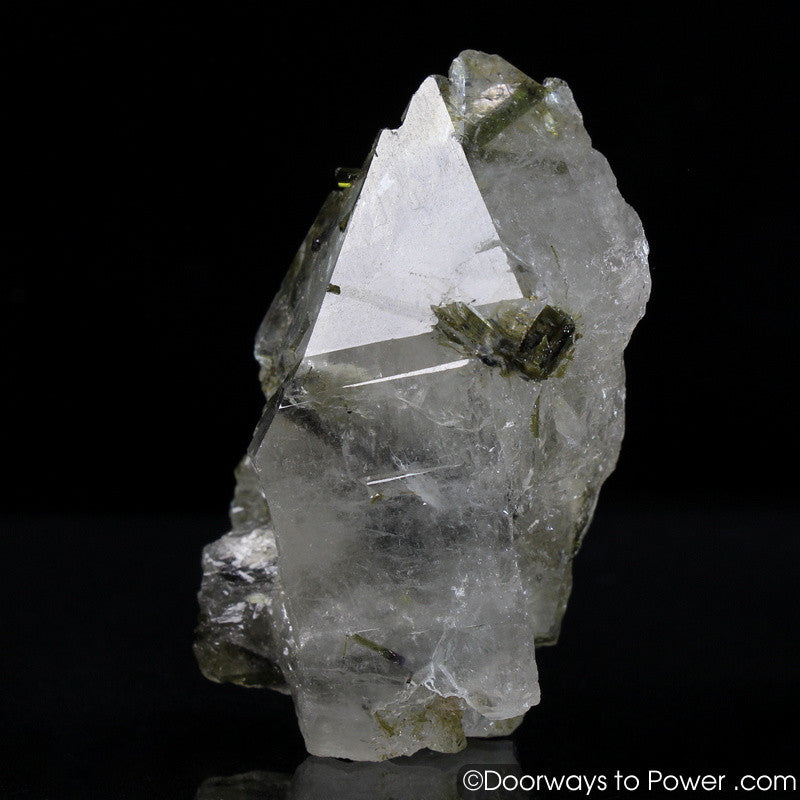 Pink & Green Tourmaline in Quartz Crystal Point 'Steadfast Spirit' A +++